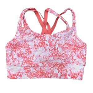 Freely Girls’ Activewear Sports Bra Pink Floral Abstract Strappy Back Detail NEW